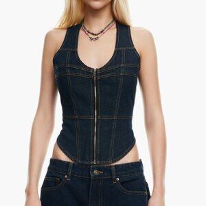 NWT Lioness Westwood Denim Corset Top